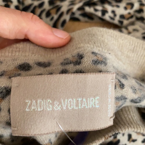 NWT Zadig and Voltaire Lirius Cashmere Leopard-Print Sweater Sz S - Picture 15 of 16
